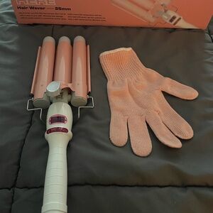 Pink Hair Waver with Glove